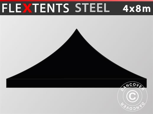 Roof cover for pop up gazebo FleXtents Steel 4x8 m, Black