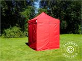 Faltzelt FleXtents Basic v.2, 2x2m Rot, mit 4 Seitenwänden