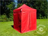 Tente pliante FleXtents Basic v.2, 2x2m Rouge, avec 4 cotés