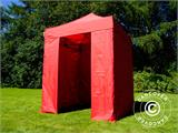 Tente pliante FleXtents Basic v.2, 2x2m Rouge, avec 4 cotés