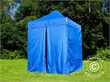 Faltzelt FleXtents Basic v.2, 2x2m Blau, mit 4 Seitenwänden