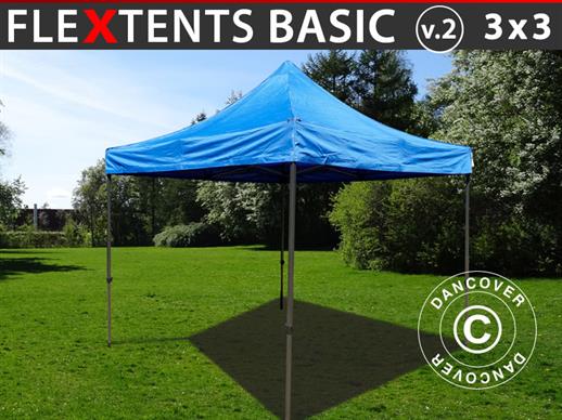 Vouwtent/Easy up tent FleXtents Basic v.2, 3x3m Blauw