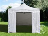 Gazebo pieghevole FleXtents Basic v.3, 3x3m Bianco, inclusi 4 fianchi