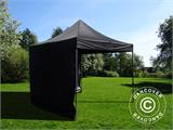 Tente pliante FleXtents Basic v.3, 3x3m Noir, avec 4 cotés