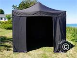 Tente pliante FleXtents Basic v.3, 3x3m Noir, avec 4 cotés