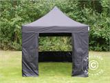 Tente pliante FleXtents Basic v.3, 3x3m Noir, avec 4 cotés