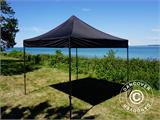 Faltzelt FleXtents Basic v.3, 3x3m Schwarz, mit 4 Seitenwänden