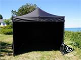 Tente pliante FleXtents Basic v.3, 3x3m Noir, avec 4 cotés