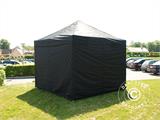 Tente pliante FleXtents Basic v.3, 3x3m Noir, avec 4 cotés