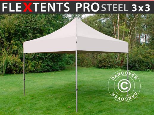 Gazebo pieghevole FleXtents PRO Steel 3x3m Latte