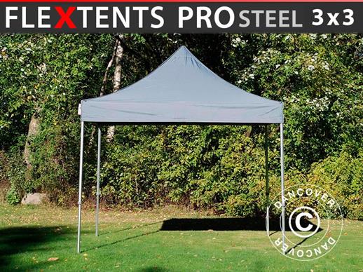 Pikateltta FleXtents PRO Steel 3x3m Harmaa