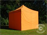 Tente pliante FleXtents PRO Steel 3x3m Orange, avec 4 cotés