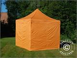 Tente pliante FleXtents PRO Steel 3x3m Orange, avec 4 cotés