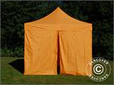 Faltzelt FleXtents PRO Steel 3x3m Orange, mit 4 Seitenwänden