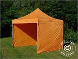 Faltzelt FleXtents PRO Steel 3x3m Orange, mit 4 Seitenwänden