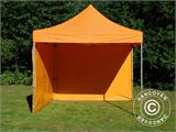 Vouwtent/Easy up tent FleXtents PRO Steel 3x3m Oranje, inkl. 4 Zijwanden