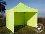 Pop up gazebo FleXtents PRO Steel 3x3 m Neon yellow/green, incl. 4 sidewalls