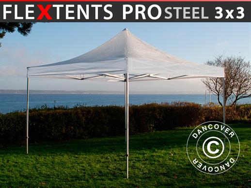 Tente pliante FleXtents PRO Steel 3x3m Transparent