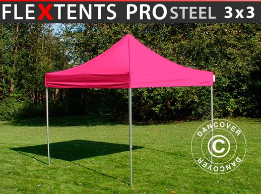 Gazebo pieghevole FleXtents PRO Steel 3x3m Rosa