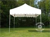 Prekybinė palapinė FleXtents PRO Steel "Wave" 3x3m Balta, įsk. 4 dekoratyvinėmis užuolaidomis