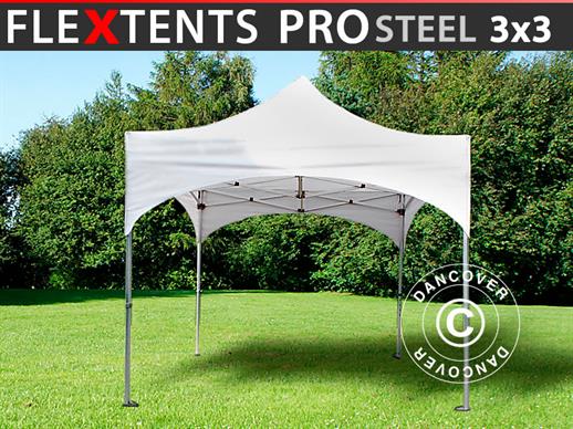 Faltzelt FleXtents PRO Steel "Arched" 3x3m Weiss