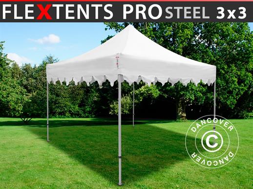 Carpa plegable FleXtents PRO Steel "Morocco" 3x3m Blanco