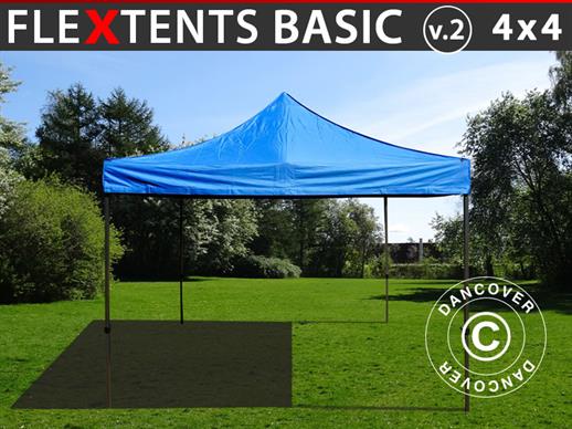 Vouwtent/Easy up tent FleXtents Basic v.2, 4x4m Blauw