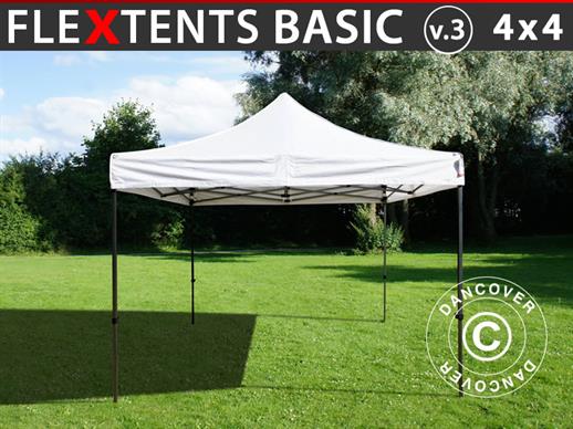 Snabbtält FleXtents Basic v.3, 4x4m Vit