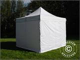 Gazebo pieghevole FleXtents Basic v.3, 4x4m Bianco, inclusi 4 fianchi