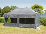 Faltzelt FleXtents PRO Steel 3x6m Grau, mit 6 Seitenwänden