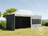 Faltzelt FleXtents PRO Steel 3x6m Grau, mit 6 Seitenwänden