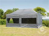 Prekybinė palapinė FleXtents PRO Steel 3x6m Pilka, įsk. 6 šonines sienas