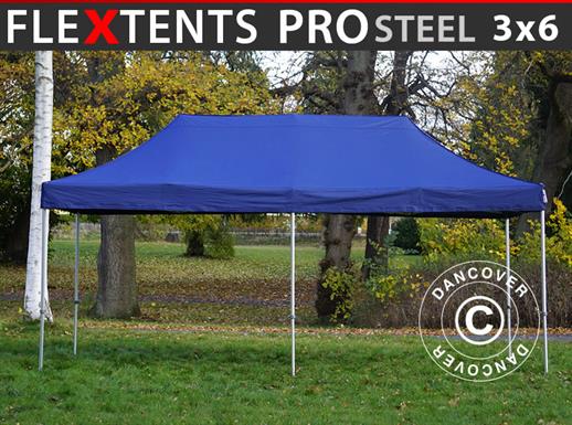 Saliekamā nojume FleXtents PRO Steel 3x6m Tumši Zils