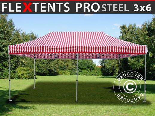 Carpa plegable FleXtents PRO Steel 3x6m Rayado