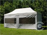 Faltzelt FleXtents PRO Steel 3x6m Silber, mit 6 Seitenwänden