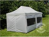 Faltzelt FleXtents PRO Steel 3x6m Silber, mit 6 Seitenwänden