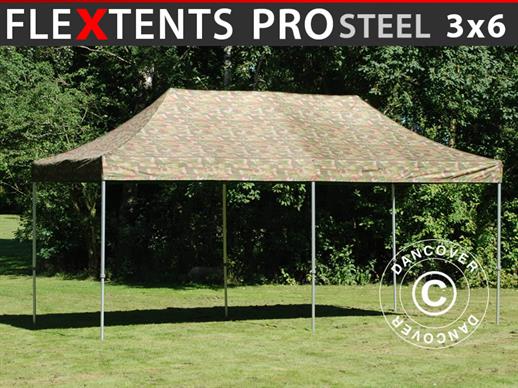 Pop up gazebo FleXtents PRO Steel 3x6 m Camouflage/Military