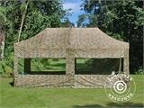 Pop up gazebo FleXtents PRO Steel 3x6 m Camouflage/Military, incl. 6 sidewalls