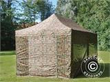 Pop up gazebo FleXtents PRO Steel 3x6 m Camouflage/Military, incl. 6 sidewalls