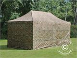 Faltzelt FleXtents PRO Steel 3x6m Camouflage, mit 6 Seitenwänden