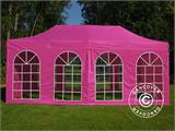 Pop up gazebo FleXtents PRO Steel Vintage Style 3x6 m Pink, incl. 6 sidewalls