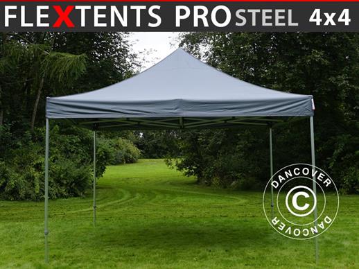 Tente pliante FleXtents PRO Steel 4x4m Gris