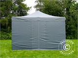 Gazebo pieghevole FleXtents PRO Steel 4x4m Grigio, inclusi 4 fianchi