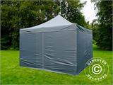 Pop up gazebo FleXtents PRO Steel 4x4 m Grey, incl. 4 sidewalls