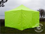 Tenda Dobrável FleXtents PRO Steel 4x4m Amarelo néon/verde, incl. 4 paredes laterais