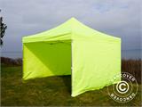 Pop up gazebo FleXtents PRO Steel 4x4 m Neon yellow/green, incl. 4 sidewalls