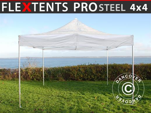 Pop up gazebo FleXtents PRO Steel 4x4 m Clear