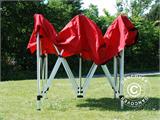 Tente pliante FleXtents PRO Steel 3x3m Rouge, avec 4 cotés