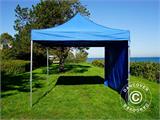 Vouwtent/Easy up tent FleXtents PRO Steel 3x3m Blauw, inkl. 4 Zijwanden