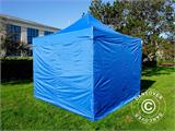 Faltzelt FleXtents PRO Steel 3x3m Blau, mit 4 Seitenwänden